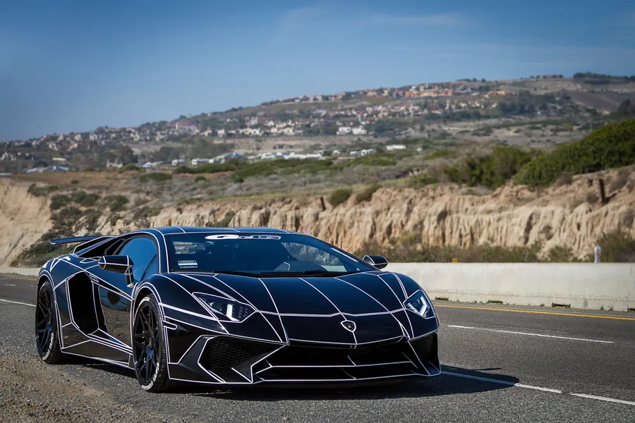 Giovanna Wheels custom alloy wheel on a luxury vehicle — automotive ad creative by Exclusive AI